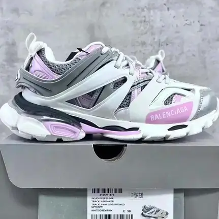Balenciaga de suela gruesa en rosa, zapatilla de firma de mujer