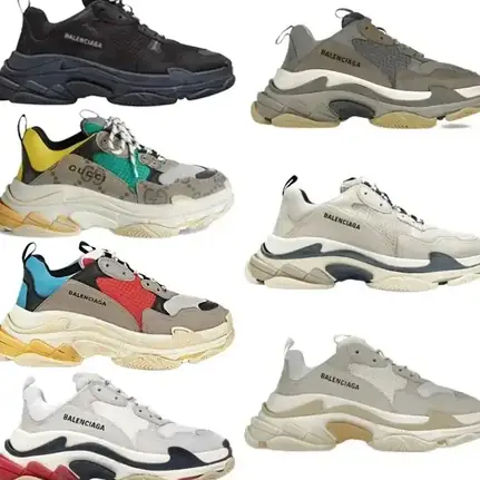 Balenciaga de suela gruesa en varios tonos, zapatilla de firma de mujer