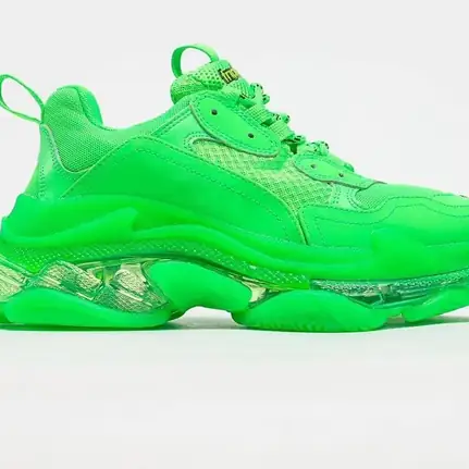 Balenciaga de suela gruesa en verde, zapatilla de firma de mujer