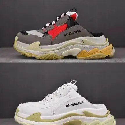 Balenciaga Triple S de suela gruesa en verde, zapatilla de firma de mujer