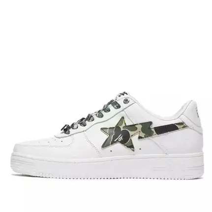 Bape estilo skate en blanco, zapatilla de firma de mujer