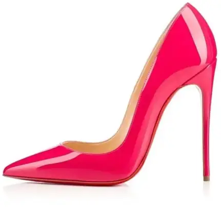 Christian Louboutin salón de tacón fino en charol, zapato de tacón de mujer