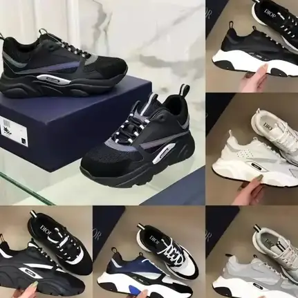 Dior de suela gruesa en negro, zapatilla de firma de mujer