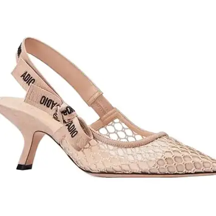 Dior destalonado de punta fina en malla, zapato de tacón de mujer