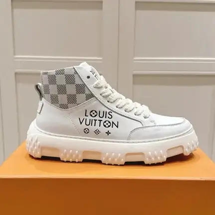 Louis Vuitton de caña alta en blanco, zapatilla de firma de mujer