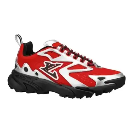 Louis Vuitton de suela gruesa en rojo, zapatilla de firma de mujer