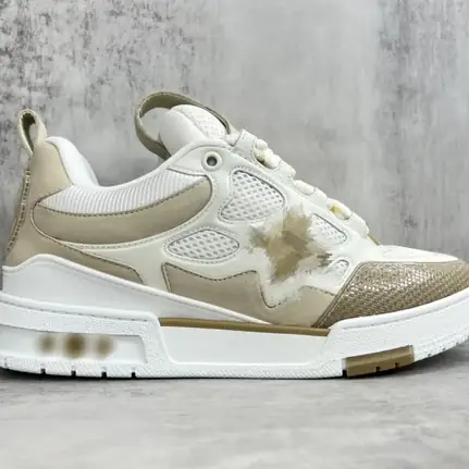 Louis Vuitton Skate estilo skate en beige, zapatilla de firma de mujer