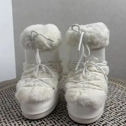 Bota de nieve acolchada con cordones, bota de mujer