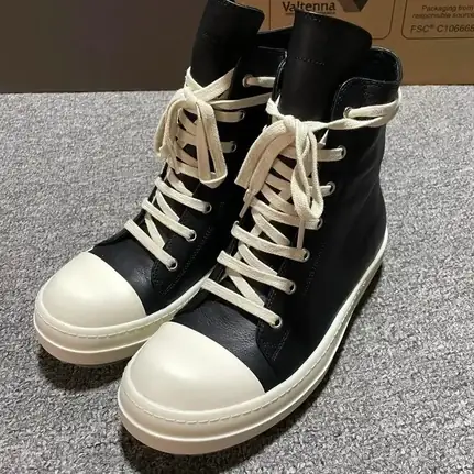 Rick Owens Drkshdw de caña alta en negro, zapatilla de firma de mujer